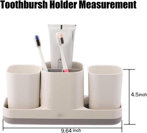 Toothbrush Holder Toothpaste Dispenser for Bathroom Vanity Organizer Countertop, 2 Bathroom Cups, Electric Toothbrush Holder, Kids Bathroom Decor ...
