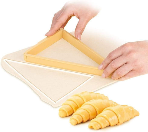 FOYARA Large Size Cream Horn Molds, Lady Lock Forms Set of 6 Stainless Steel Cannoli Tubes & 1Pc Plastic Croissant Cutter Bread Line Mould...