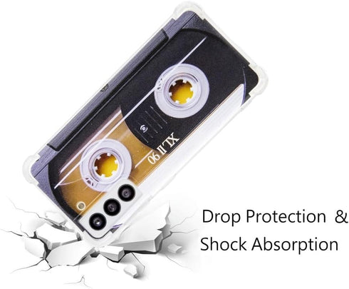 Case for Galaxy S21 5G Shockproof Scratchproof with TPU Soft Bumper Retro Music Cassette Tape Case Compatible with Samsung Galaxy S21 5G...