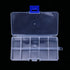 Plastic Jewelry Organizer Box Clear Storage Bead Case for Little Crafts/Arts 2 Pack Container with 10 Grids, Small...