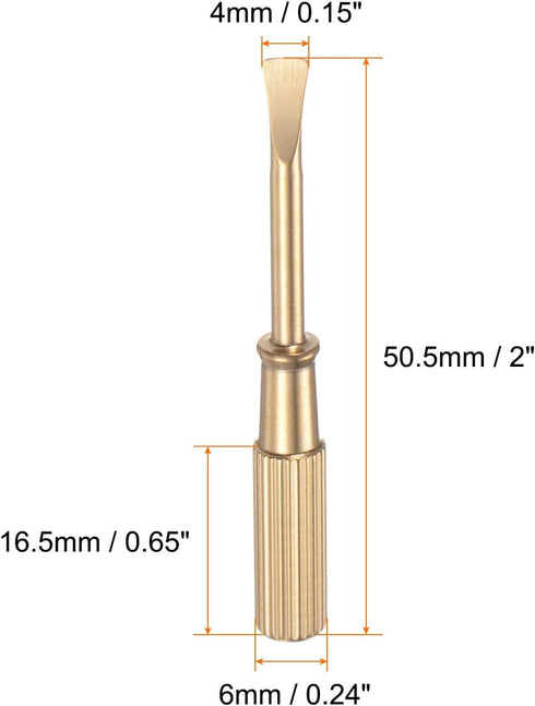 Mini Bracelet Screwdriver 4mm Titanium Steel Slotted Screw Driver with 6mm Width Non-slip Handle for Bracelet Repair Screwdriver Tools, Gold Tone...