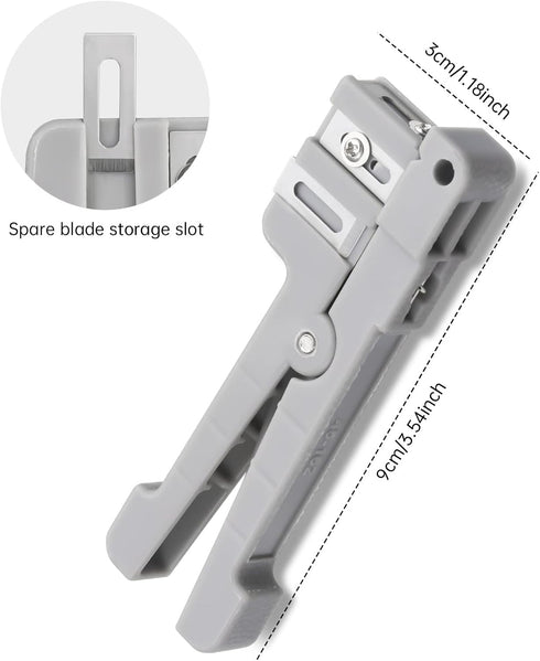 Coaxial Cable Stripping Cutter Tool Coaxial Cable Stripper Fiber Optic Jacket Stripper Cable Cutter Crimper, 3pcs...