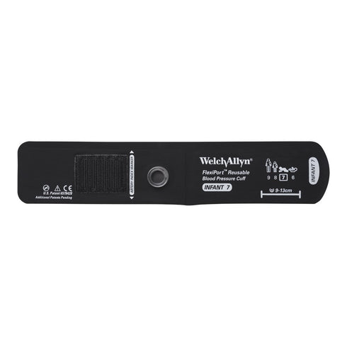 Welch Allyn REUSE-07 FlexiPort Reuseable Blood Pressure Cuffs with No Tubes or Connector, Raw Cuff, Infant, Size 7...