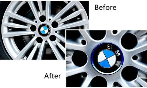 4 Pieces Alloy Car Wheel Rim Center Cap Hub Rings Decoration for Audi A3 A4 A5 Q3 Q5 Q7 TT Quattro, BMW X1 X3 X5 1 3 5 6 7 Series (Blue)...
