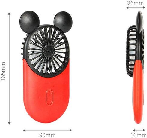 Cute Personal Mini Fan, Handheld & Portable USB Rechargeable Fan with Beautiful LED Light, 3 Adjustable Speeds, Portable Holder, for Indoor Or Out...
