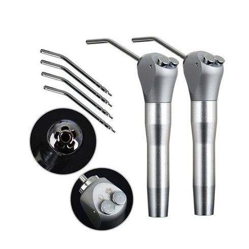 2PCS Dental Air Water Spray Syringe Triple 3 Way 2 Nozzles Tips Metal Handle + 4Pcs Metal Alloy Nozzles/Tips/Tube...