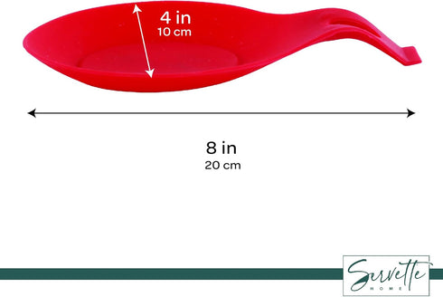 Silicone Spoon Rest for Kitchen Spoon Holder - Red...