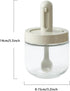Glass Spice Jars with Spoon - 10oz Empty Spice Bottles Containers, Condiment Pot with Retractable Spoon for Kitchen to Storage Salt,Paprika,Sugar ...
