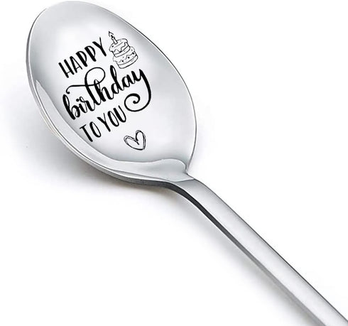 Birthday Spoon Gifts for Women Men Happy Birthday To You Spoons for Best Friend Daughter Son Birthday Gift for Girls Boys Bday Gifts for Sister Br...