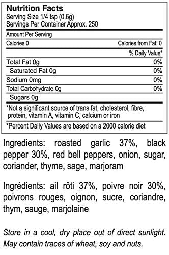The Gourmet Collection Spice Blends Roasted Garlic and Red Bell Pepper Blend - Garlic Powder Seasoning for Cooking - Salt Free - Seafood, Meat, Eg...