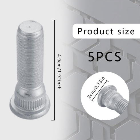 5PCS Wheel Studs, 49mm Long & M12x1.5 Steel Lug Bolts, Steel Tire Studs Replacemnet OEM#610-266 90942-02049 Wheel Lug Stud Car Accessories Compati...