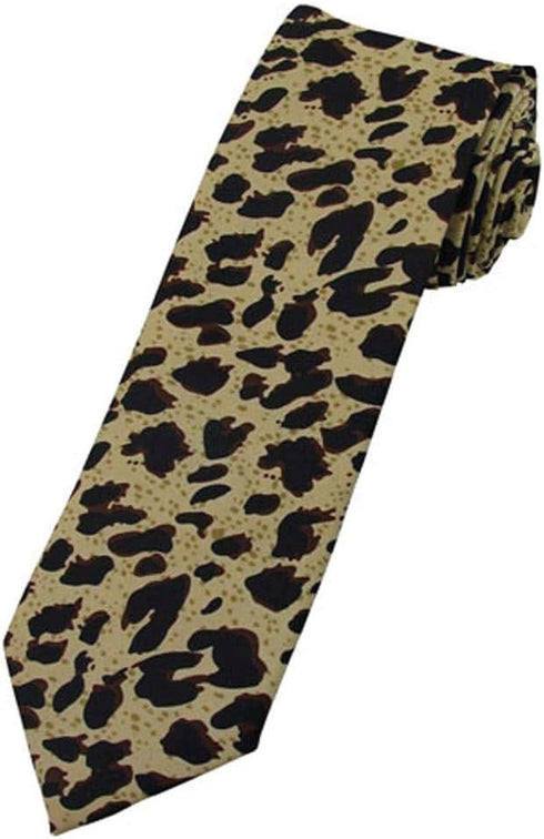 Jacob Alexander Men's Leopard Animal Print Regular Length Neck Tie...