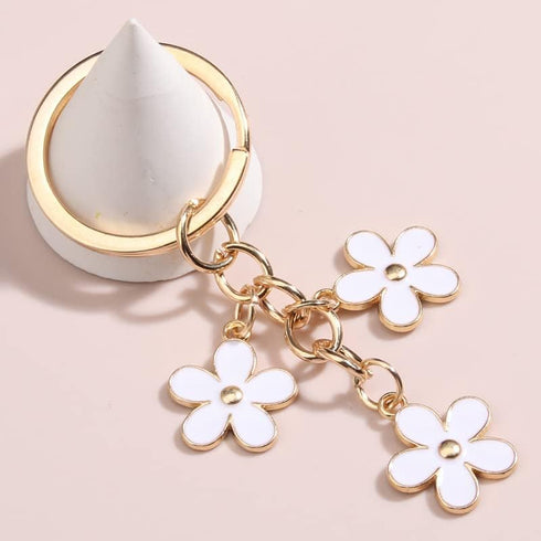 Fuqimanman2020 1~4 Pcs Flowers Charms Enameled Keychain Cute Flowers Chain Tassel Keyring Gifts Purse Bag Accessories...