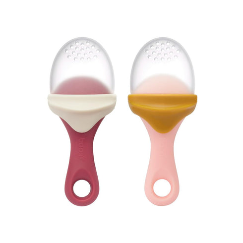 Boon Pulp Silicone Baby Fruit Feeder - Soft Silicone Baby Feeding Set - Fruit and Vegetable Baby Led Weaning Supplies - Baby Feeding Essentials - ...