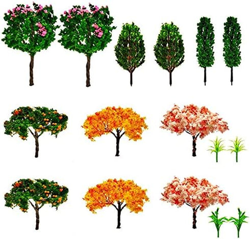 16 Pcs Miniature Fairy Garden Tree Plant Ornamentm, Mixed Model Trees 1-3 Inches, Miniature Dollhouse Pots Decor Moss Bonsai Micro Landscape DIY C...