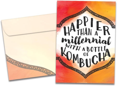 Tree-Free Greetings - Birthday Cards - Artful Designs - 1 Card + Matching Envelopes - Made in USA - 100% Recycled Paper - 5"x7" - Millennial With ...
