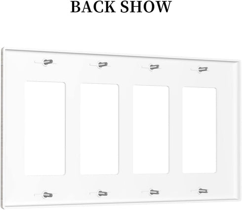 Home Wall Plate 4 Gang Quad Rocker Decorative Light Switch Cover Modern Abstract Switch Plate Cover for Bedroom Kitchen Home Decor White Love...