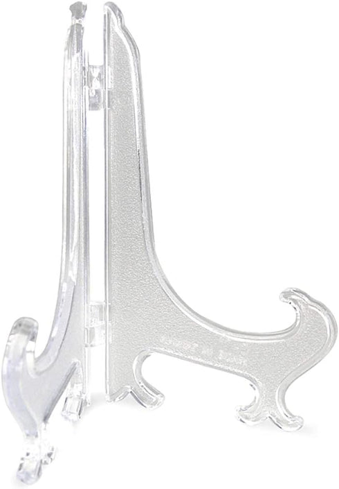 BANBERRY DESIGNS Plate Display Easels - Home Decoration - Pack of 10 - Clear 5 Inch Plate Holder Stands...