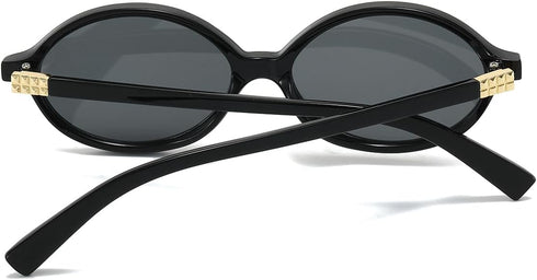 Gleyemor Retro Oval Sunglasses for Women and Men Small 90s Style Glasses...