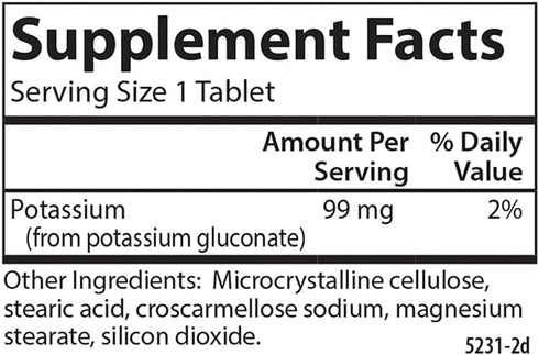 Carlson - Potassium, 99 mg, Promotes Nerve Health & Muscle Function, 100 tablets...