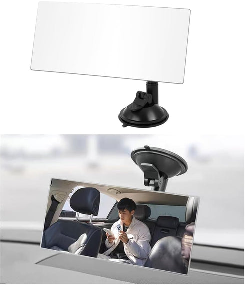 Blind Spot Adjustable Car Mirror, 3.35'' Round Blind Spot Mirror, Rear View Mirror With Adjustable Suction Cup, Long Arm HD Wide Angle Mirror, Uni...
