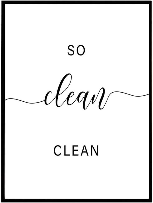 Zoey Art Set of 2 So Fresh and So Clean Clean Sign Print, Funny Bathroom Quotes Poster, Humor Décor 8x10 Unframed...