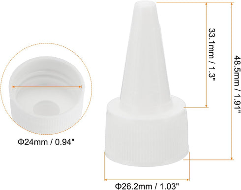 PATIKIL Twist Bottle Caps, 36Pcs 24/410 Squeeze Bottle Cap Replacement Caps for Glue Dispensing Bottles Dispensing Caps Paint Bottles, White...