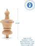 Woodpeckers Unfinished Wood Finials - 3-1/2 inch, Pack of 6 Large Craft Finials for Bed Posts, Curtain Rods, Flagpoles and Crafts...