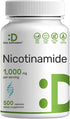 Vitamin B3 Nicotinamide 1,000mg Per Serving – 500 Capsules, Flush Free Niacin, Essential B3 – Supports Healthy Skin & Energy Production – Non-GMO...