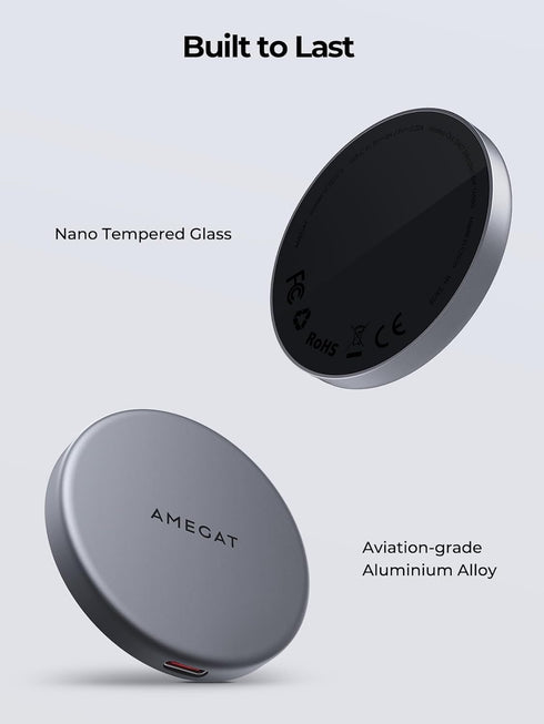 Magnetic Wireless Charger (MagFusion Aura), Qi2 Certified 15W Ultra-Fast Compatible with Mag-Safe, Wireless Charging Pad with 5ft Cable for iPhone...