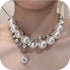 Pearl Necklaces for Women Chunky Pearl Necklaces Big Pearl Necklaces Exaggerated Large Pearl Necklaces Statement Necklace Wedding Jewelry Gifts fo...