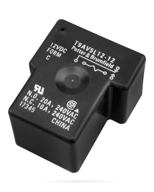 5Pins Relay 12VDC NO-20A NC-10A for Automotive Industrial & Home Automation Black Replace T9AV5L12-12......