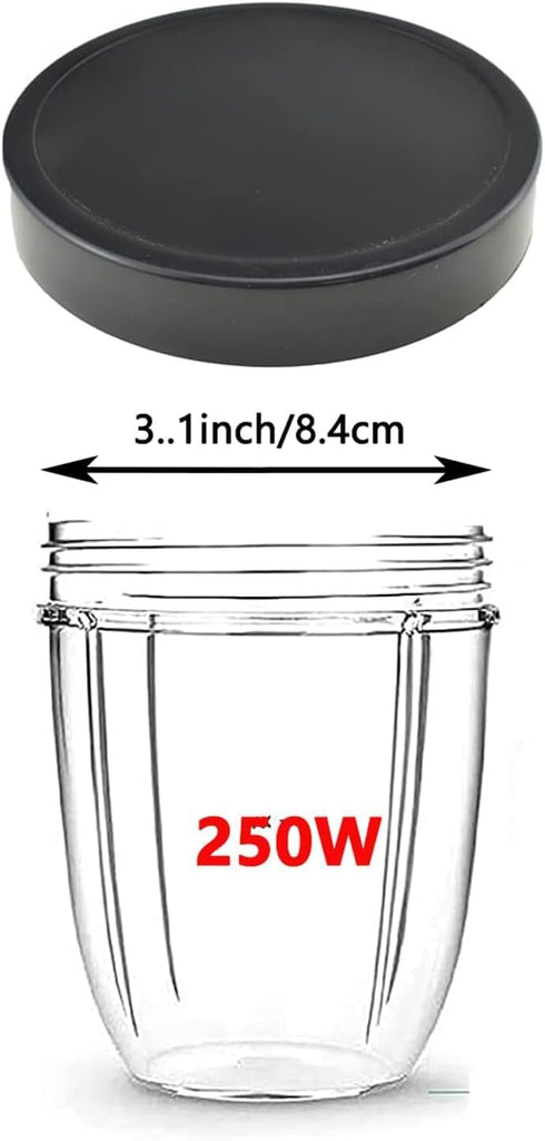 4PCS Flat Lids, Replacement Parts For Magic Bullet Blender, Compatible with Magic Bullet Cups 250W?Black Plastic Lid with 8oz Cup...
