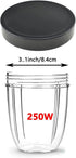 4PCS Flat Lids, Replacement Parts For Magic Bullet Blender, Compatible with Magic Bullet Cups 250W?Black Plastic Lid with 8oz Cup...