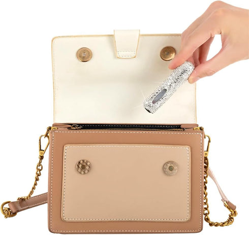 Perfume Spray Bottle 5ML White Bling Rhinestone Empty Portable Travel Fine Mist Refillable Mini Spray Dispensers for Perfume, Essential Oil...