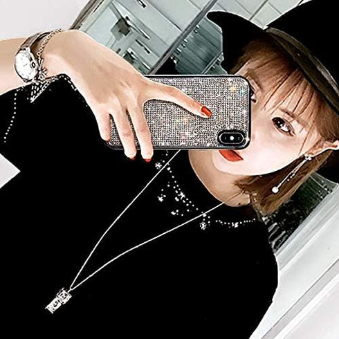 LUVI for iPhone Xs Max Case Luxury Fashion Glitter Sparkle Bling Glossy Crystal Rhinestone Artificial Diamond Protective Cover with Soft TPU Elect...