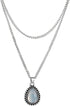 fxmimior Simple Layered Bar Silver Drop Pendant Necklace Boho V Neck Women Accessories...