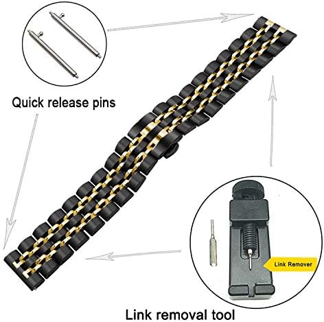 Band Compatible with Samsung Gear S3 / Galaxy Watch 46mm / Galaxy Watch 3 45mm, 22mm 7-Rows Stainless Steel Metal Replacement Strap for Huawei Wat...