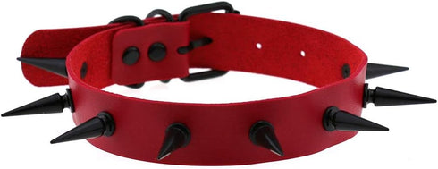 Unisex Multicolor Simulated Leather PU Black-tone/Silver-tone Spikes Rivets Spiked Punk Rock Gothic Choker Collar Necklace...