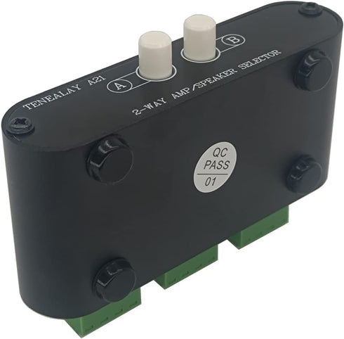 2-Way Stereo Amplifier Speaker Selector, AB Speaker Switch 2 Zone Distribution, Amp Switcher Box, SPK Controller A21...