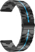 Compatible for Samsung Galaxy Watch 5 Pro 45mm/Classic 46mm/42mm Band, Enamel Stainless Steel Metal Quick Release Watch Strap, Black+Blue...
