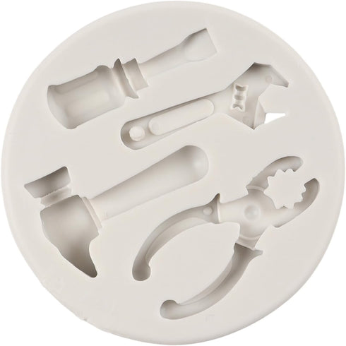 Hand Tools Silicone Mold Construction Tools Chocolate Fondant Molds Wrench Hammer Pliers Molds for Cake Decoration Cupcake Topper Candy Sugar Craf...