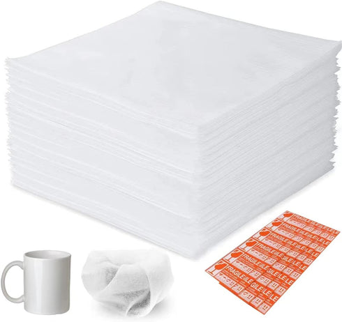 Moving Supplies, 14"x14" 50 Pack Cushion Foam Pouches, Packing Supplies for Moving and Storing, Foam pouches for Packing Dishes, Glasses, Cups....