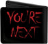 Buckle-Down Men's Wallet, Bifold, Grim Reaper Face Youre Next Black Grays Red, Vegan Leather, 4.0" x 3.5"...