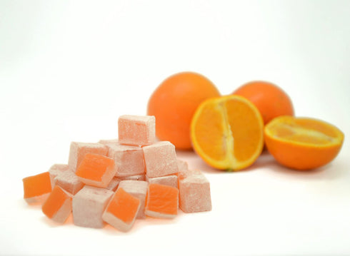 Mughe Gourmet Turkish Delight Candy Elegant Gift Box - 7oz/200g - Halal, Vegan Lokum Fruit Flavors Rose, Strawberry, Lemon, Orange, Mint - Gifts f...