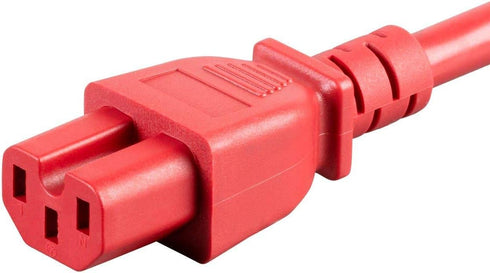 Monoprice Heavy Duty Power Cable - IEC 60320 C14 to IEC 60320 C15, 15 Amp, 1875 Watt, SJT, 125 Volt, 14AWG, 3 Feet, Red...
