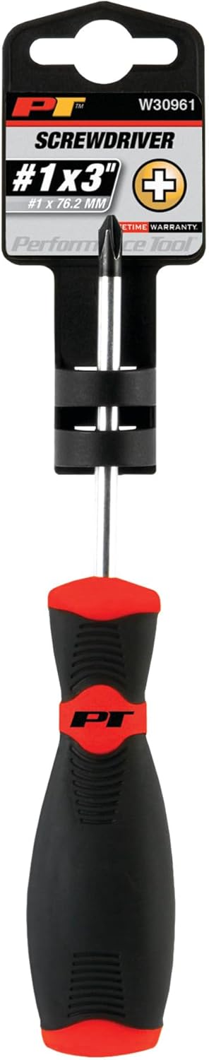 Performance Tool W30961 Phillips #1x3-Inch Screwdriver with Clear Handle...