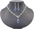 Unicra Silver Bride Wedding Jewelry Sets Blue Crystal Bridal Necklace Earrings Set Rhinestone Prom Costume Jewelry Set Choker Necklace for Women a...