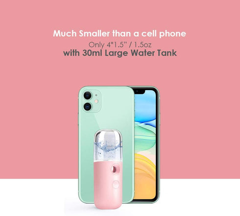 GIVERARE Nano Facial Steamer, Handy Mini Mister, USB Rechargeable Mist Sprayer, 30ml Visual Water Tank Moisturizing&Hydrating for Face, Daily Make...