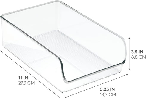 iDesign BPA-Free Plastic Freezer and Fridge Organization Bin for Kitchen, Fridge, Freezer, Pantry and Cabinet Organization, The Linus Collection –...